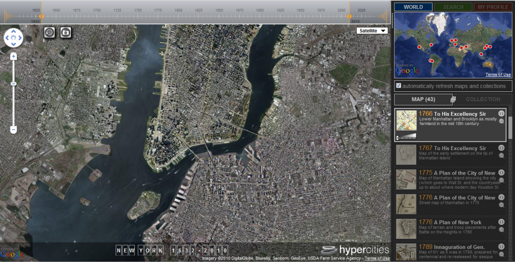 The Hypercities interface. 